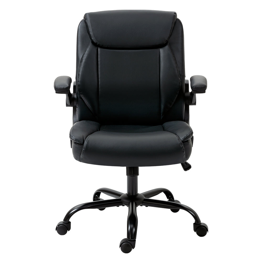Office Chair Leather Computer Desk Chairs Executive Gaming Study Black