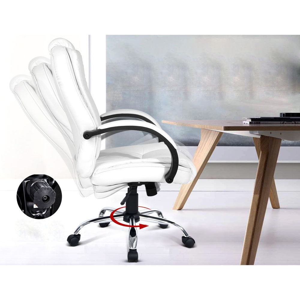 Executive Office Gaming Leather Chair - White