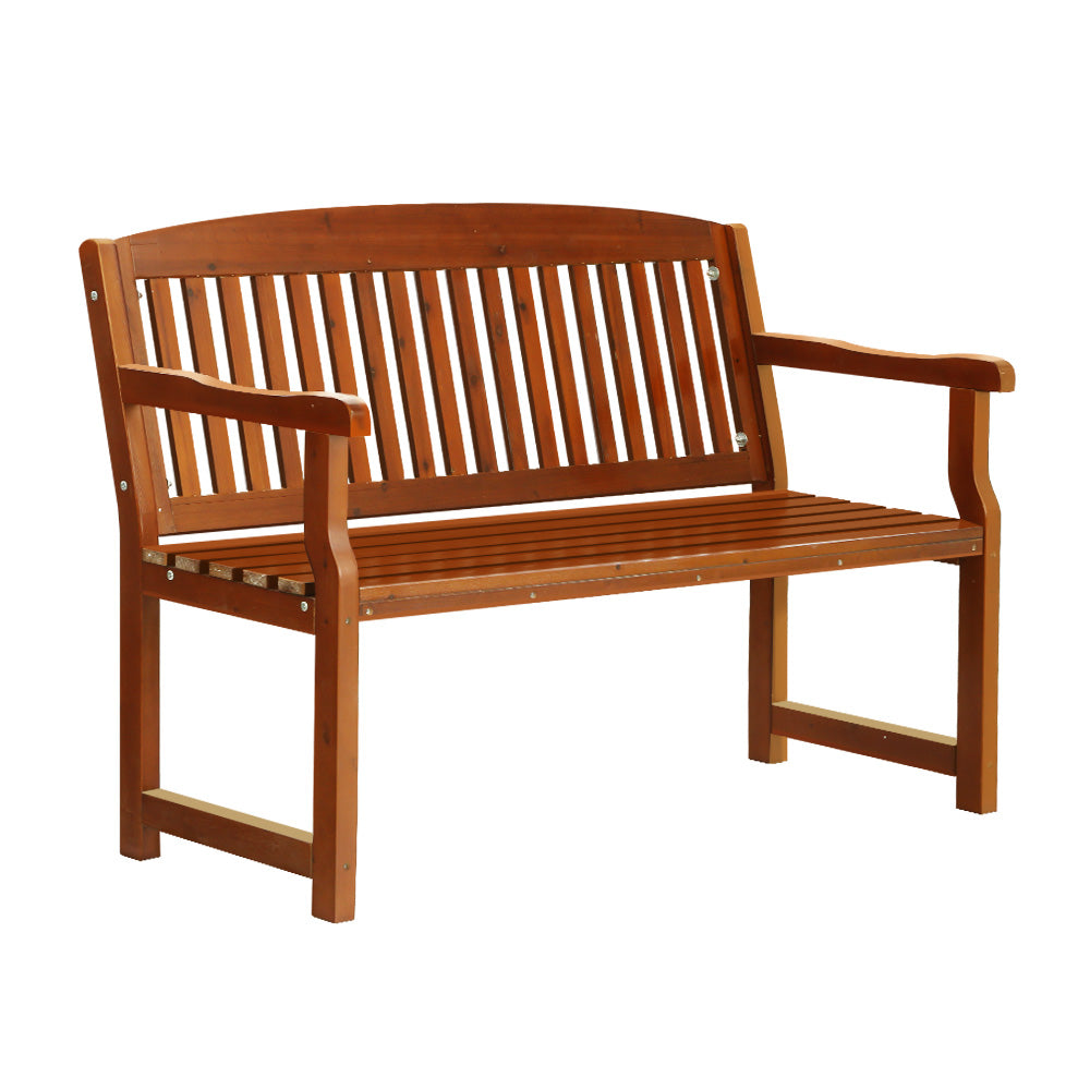 Outdoor Garden Bench  Wooden Chair Patio Furniture Lounge Seat - White