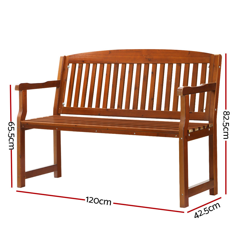 Outdoor Garden Bench  Wooden Chair Patio Furniture Lounge Seat - White