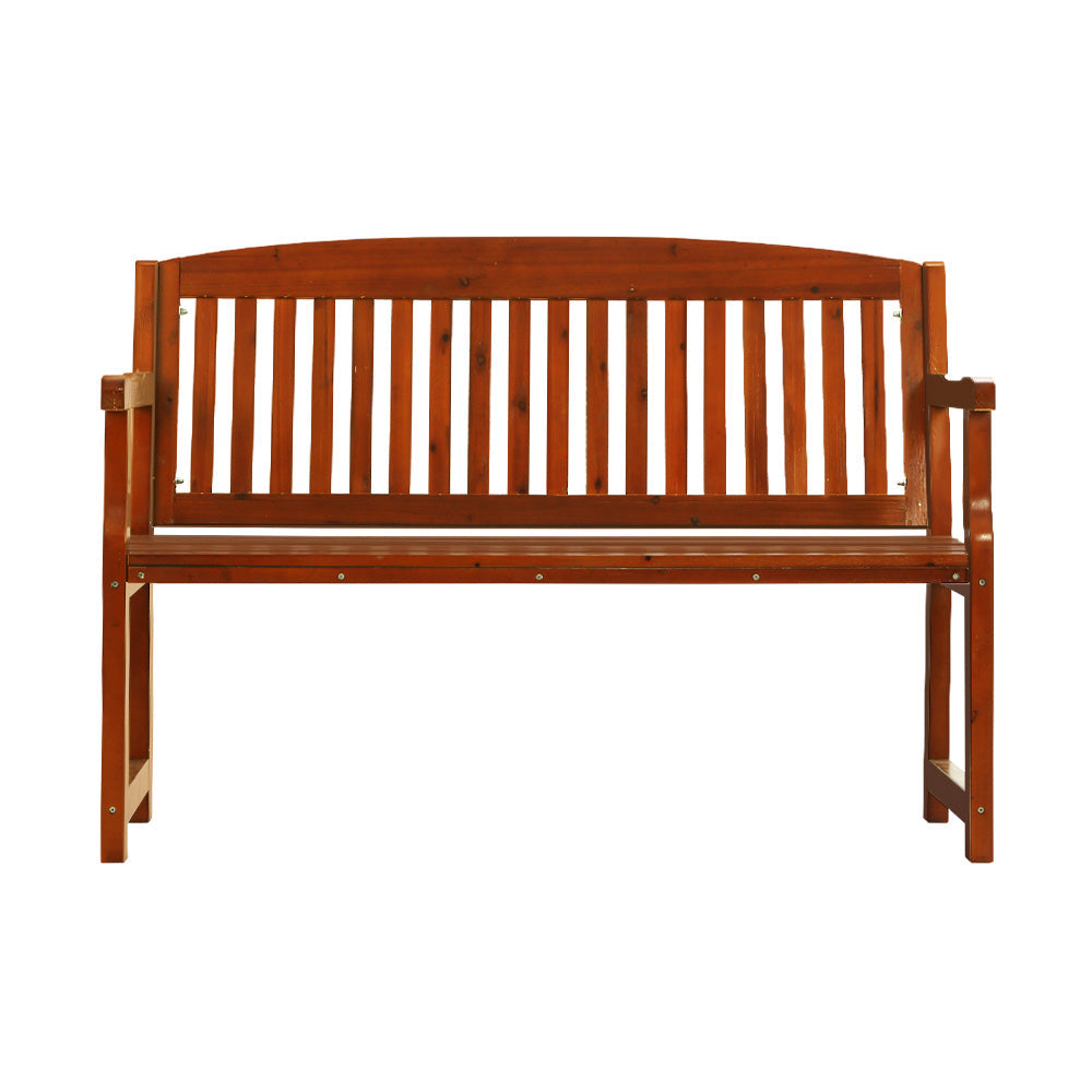 Outdoor Garden Bench  Wooden Chair Patio Furniture Lounge Seat - White