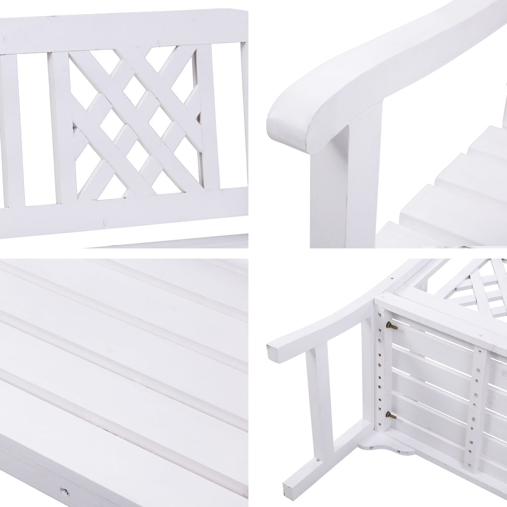 Wooden Garden Bench - White