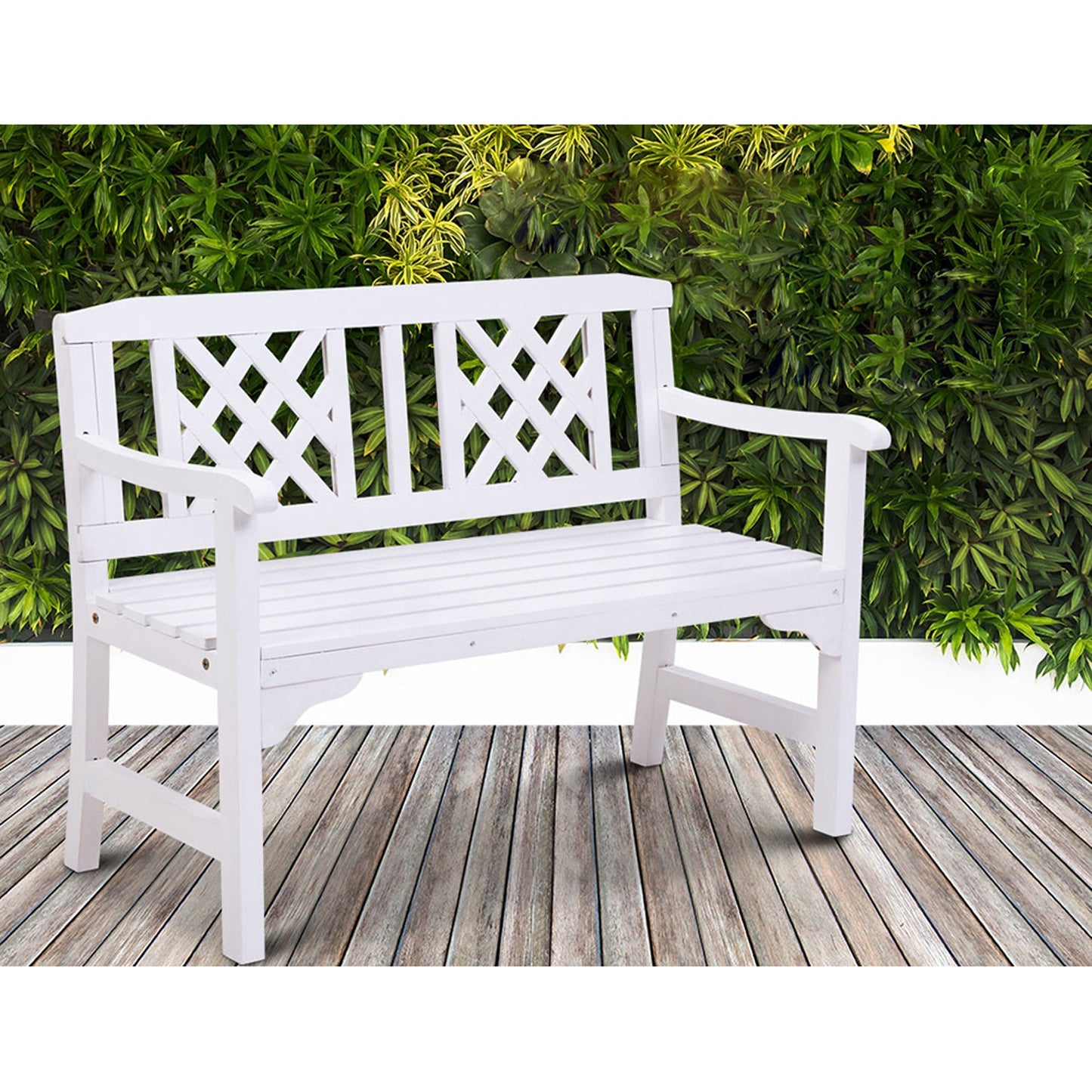 Wooden Garden Bench - White