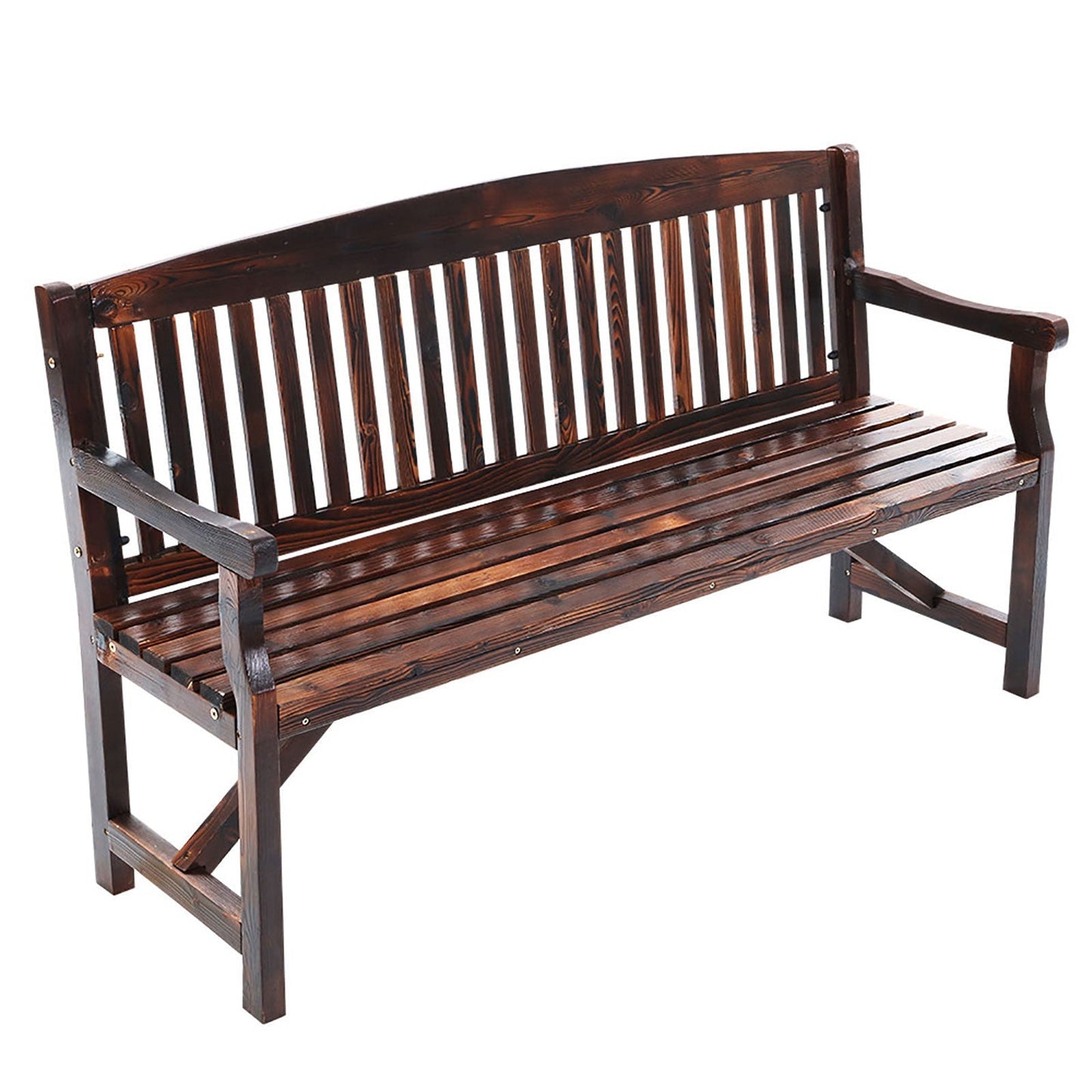 Wooden Garden Bench Outdoor Furniture Decor Patio 3 Seater - Natural