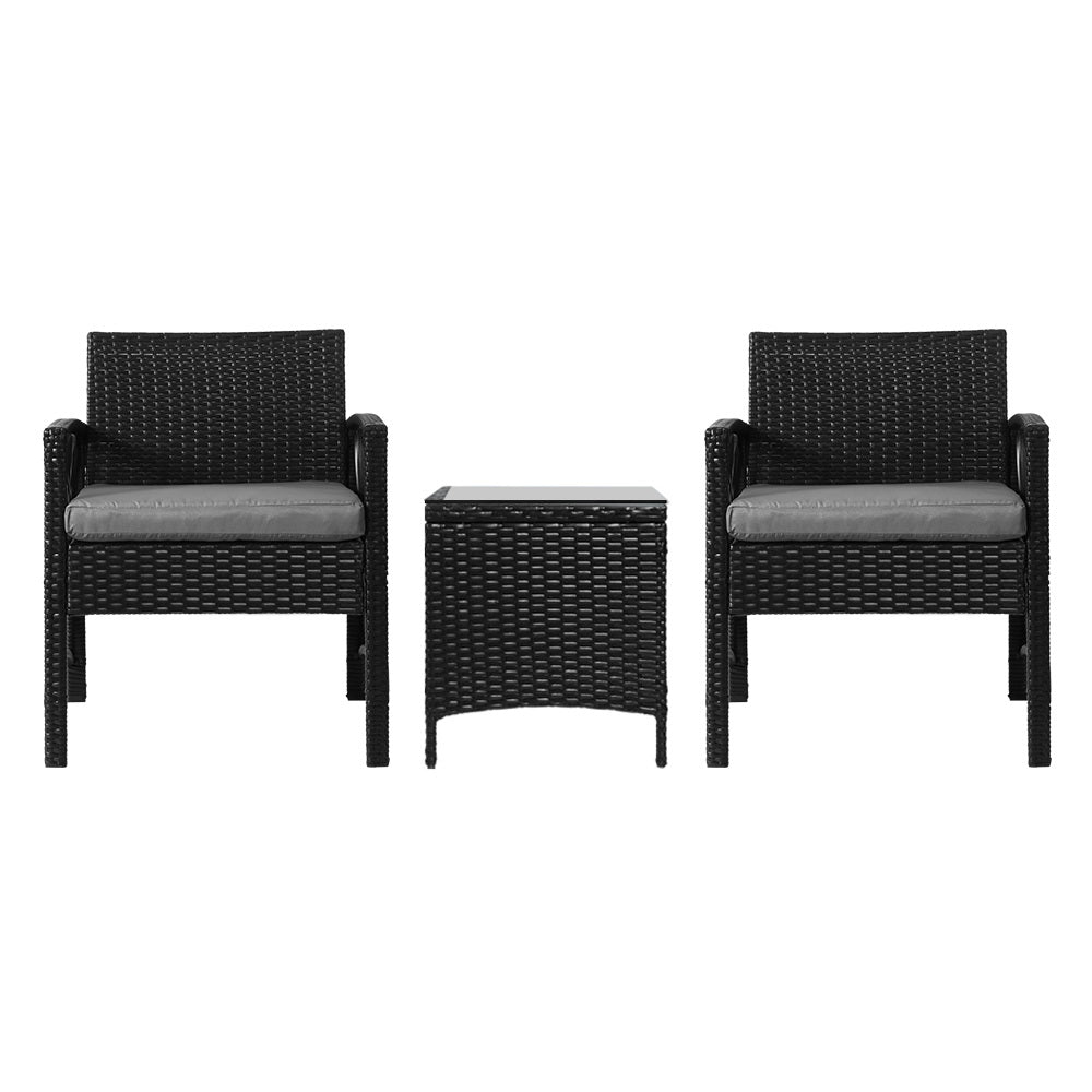 Patio Furniture Outdoor Bistro Dining Chairs Set - 3 Piece