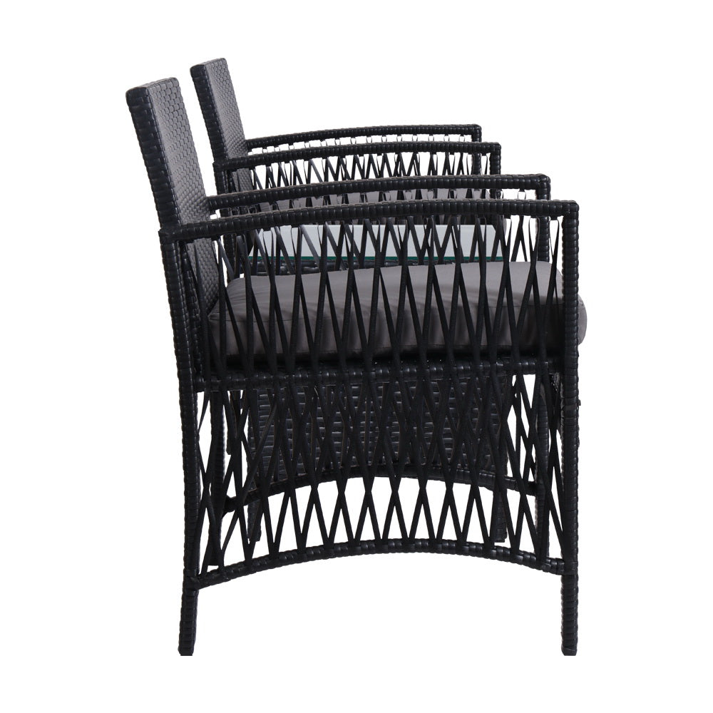 Patio Furniture Outdoor Bistro Dining Chairs Set - 3 Piece