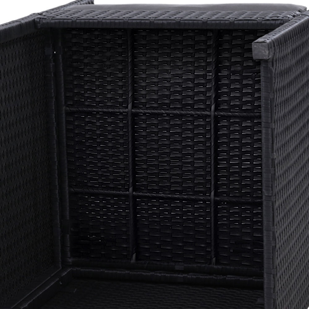 Outdoor Chairs Dining Patio Lounge Setting Wicker Garden - Black