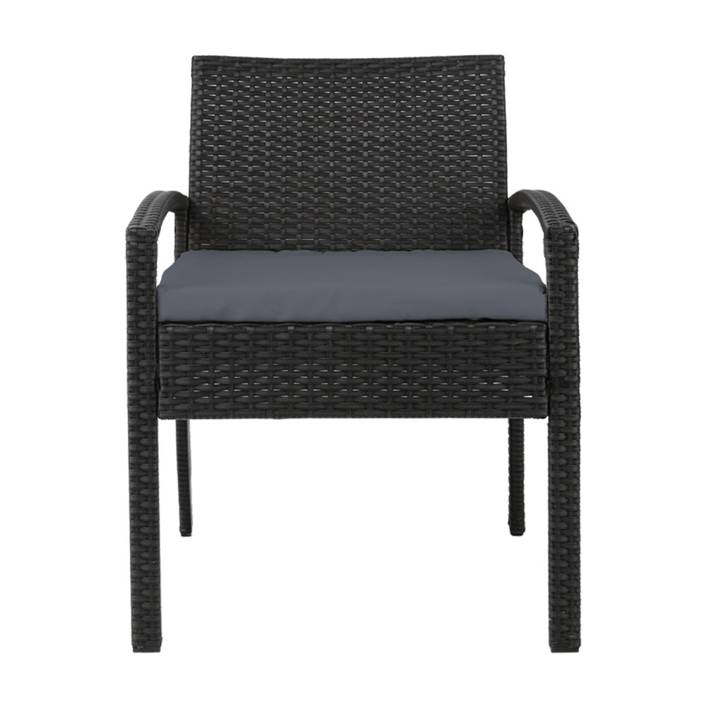 Outdoor Furniture Bistro Wicker Chair - Black