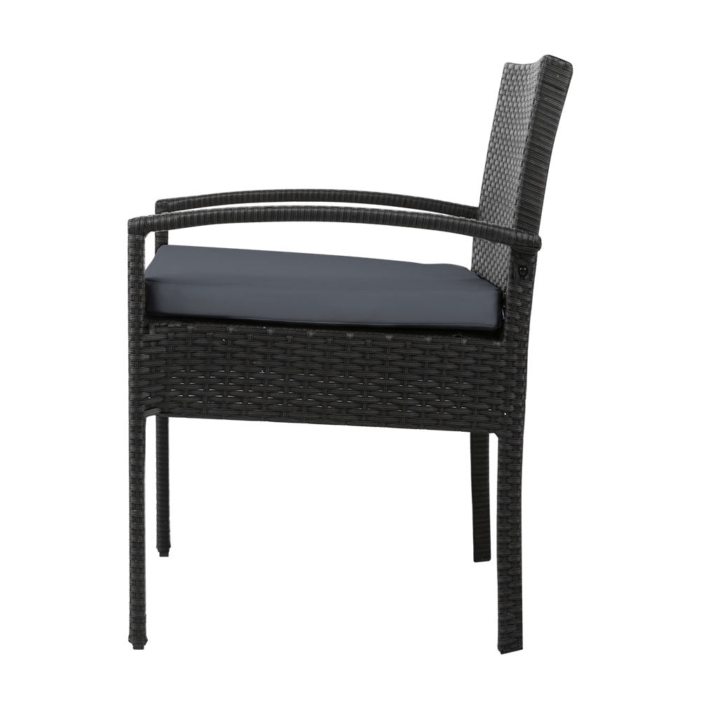 Outdoor Furniture Bistro Wicker Chair - Black