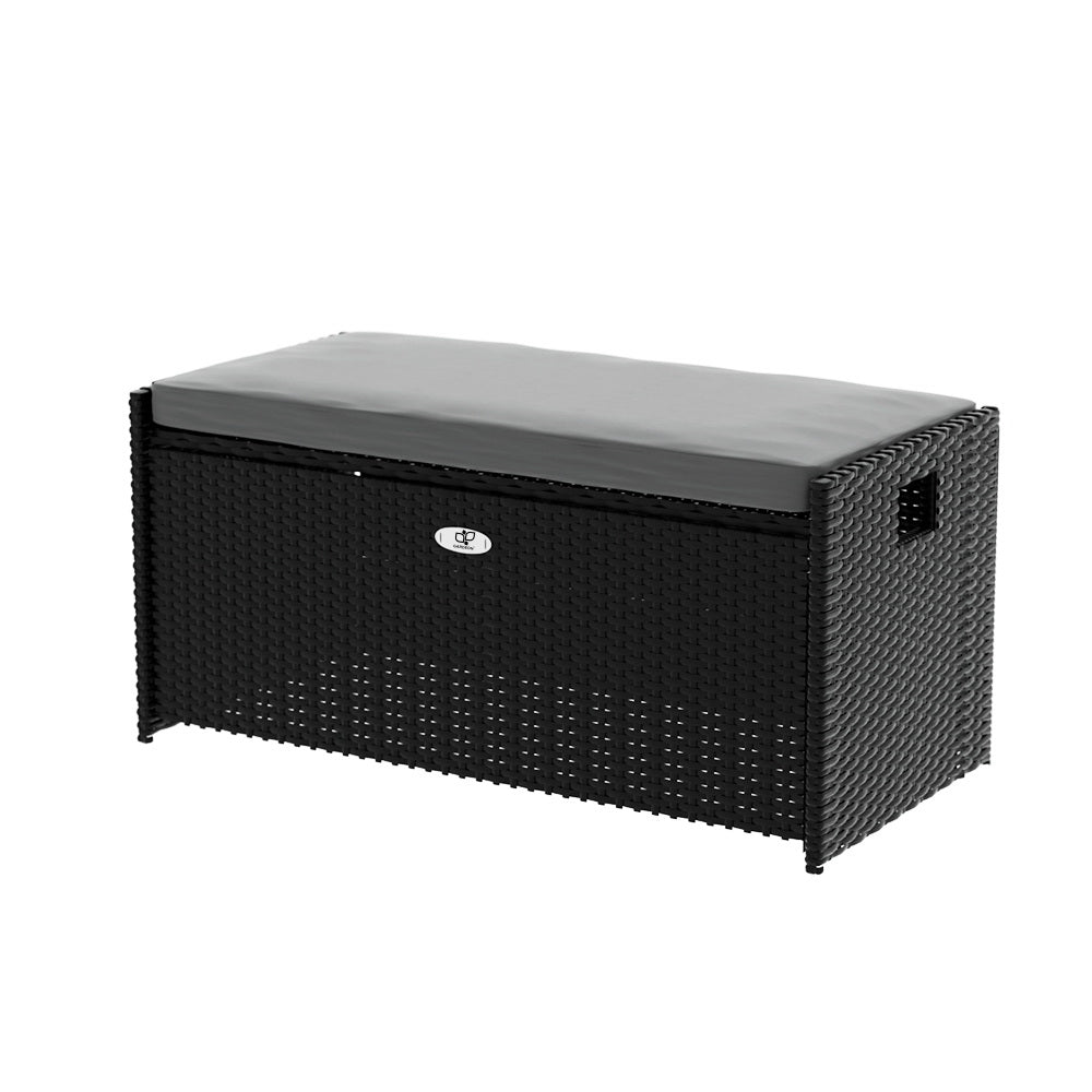 Storage Bench Box Garden Sheds Cushion Patio Tool Outdoor Chair - Black