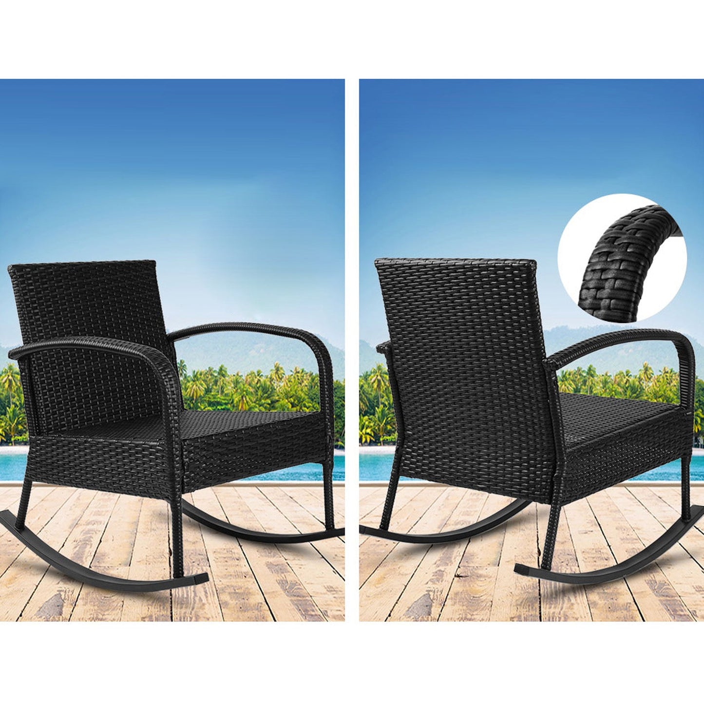 Garden Rocking Chair - Black