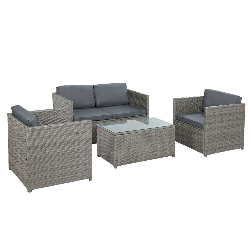 Outdoor Furniture Sofa  Table Chairs Lounge Set- 4 Seater