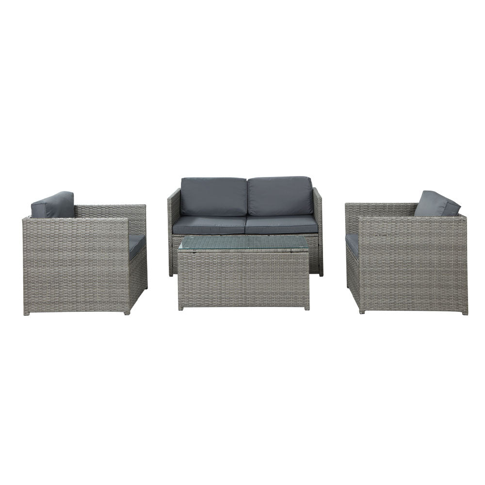 Outdoor Furniture Sofa  Table Chairs Lounge Set- 4 Seater