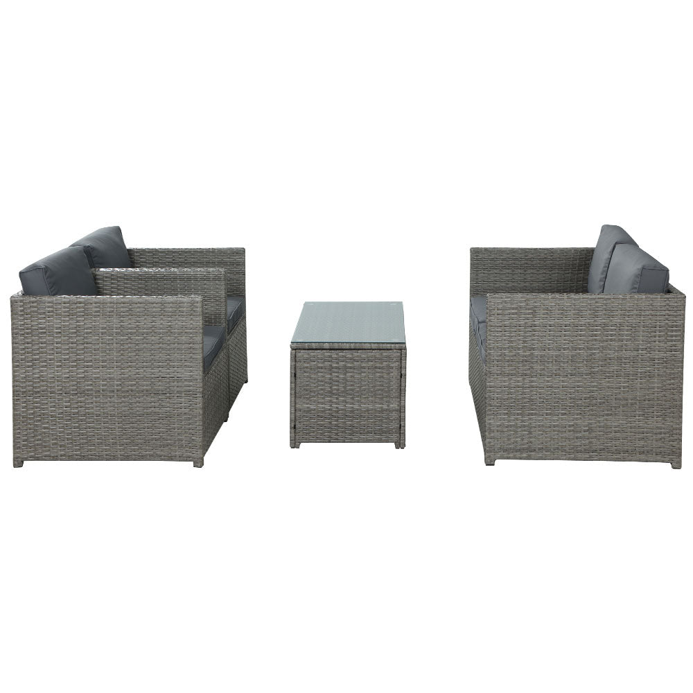 Outdoor Furniture Sofa  Table Chairs Lounge Set- 4 Seater
