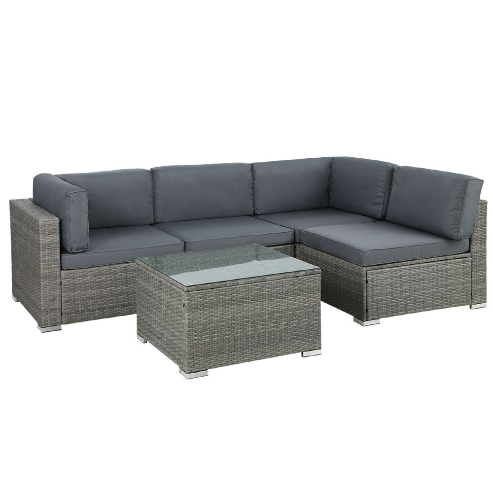 Outdoor Furniture Sofa  Table Chairs Lounge Set- 5 Piece