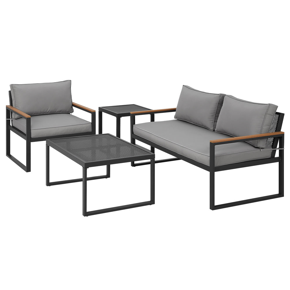 Sofa Outdoor Corner Modular Setting Steel Lounge Set - 3 Seater