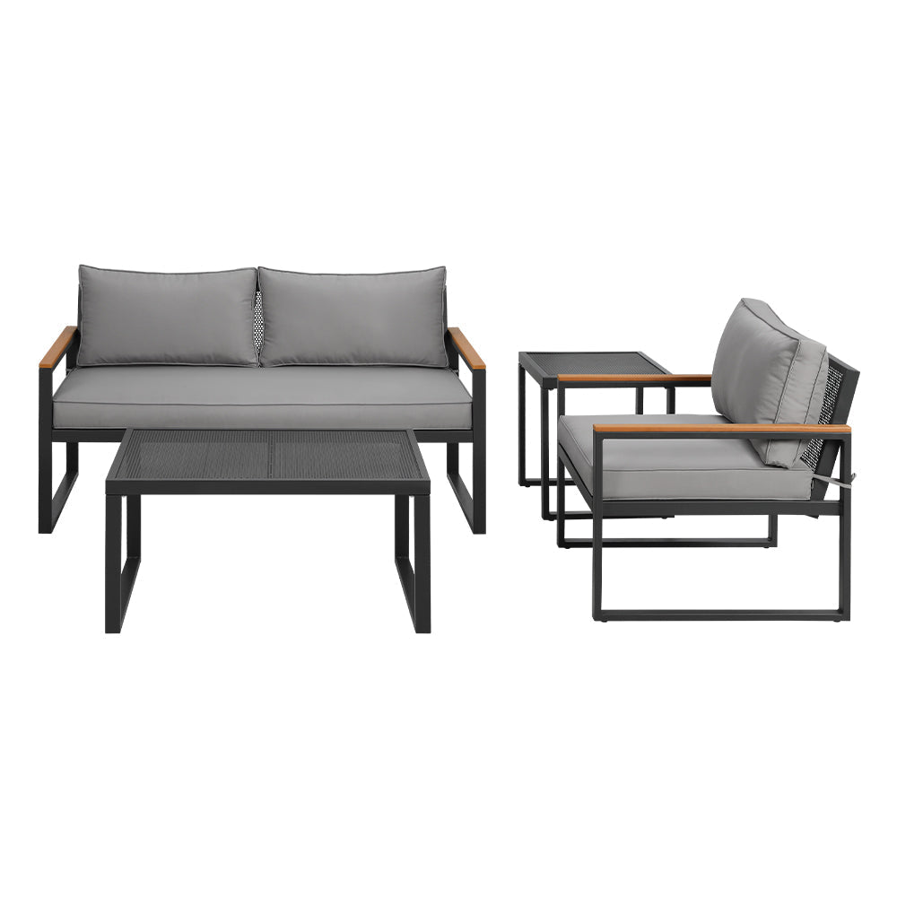 Sofa Outdoor Corner Modular Setting Steel Lounge Set - 3 Seater