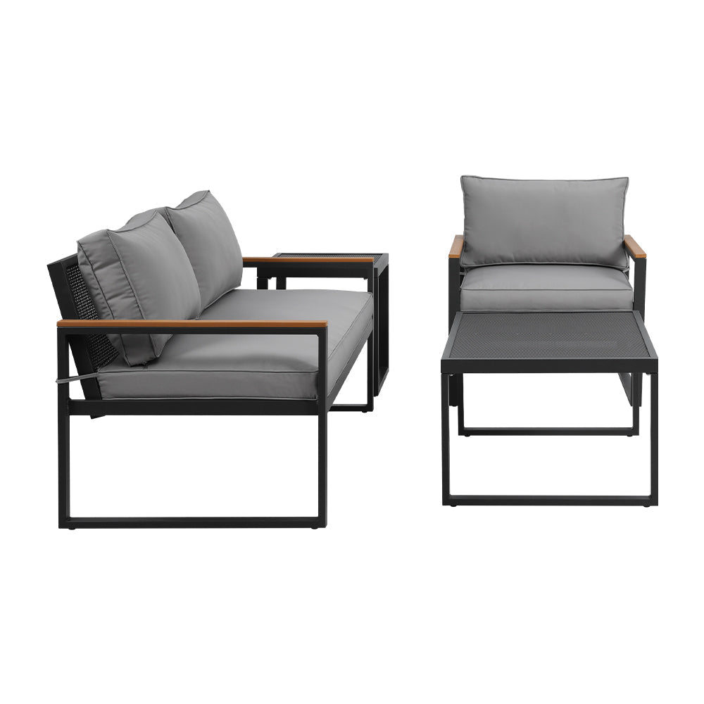 Sofa Outdoor Corner Modular Setting Steel Lounge Set - 3 Seater