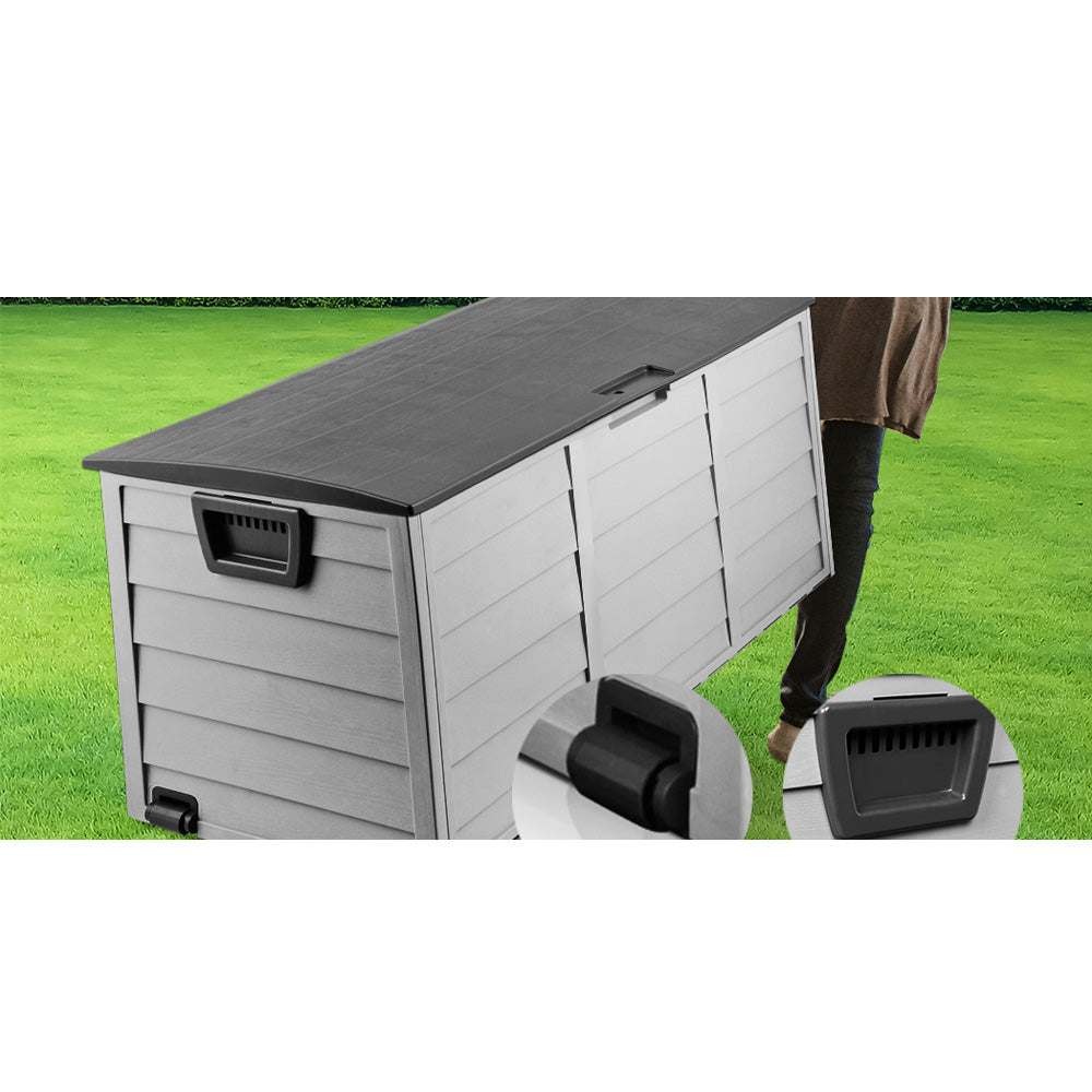 Outdoor Storage Container Box Black - 290L