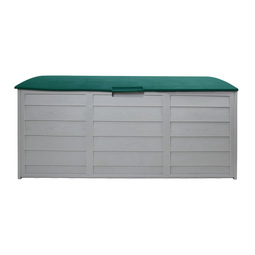 Lockable Outdoor Storage Container Box Green Lid - 290L