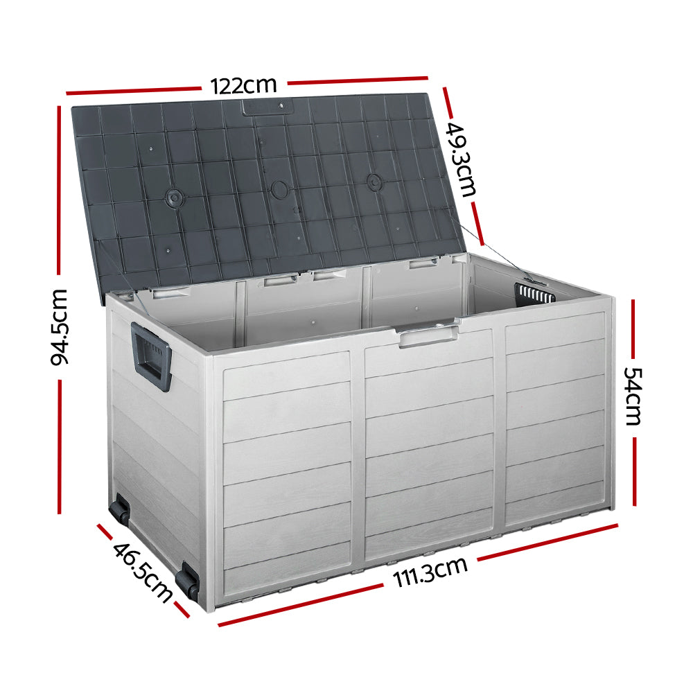 Lockable Outdoor Storage Container Box Grey - 290L