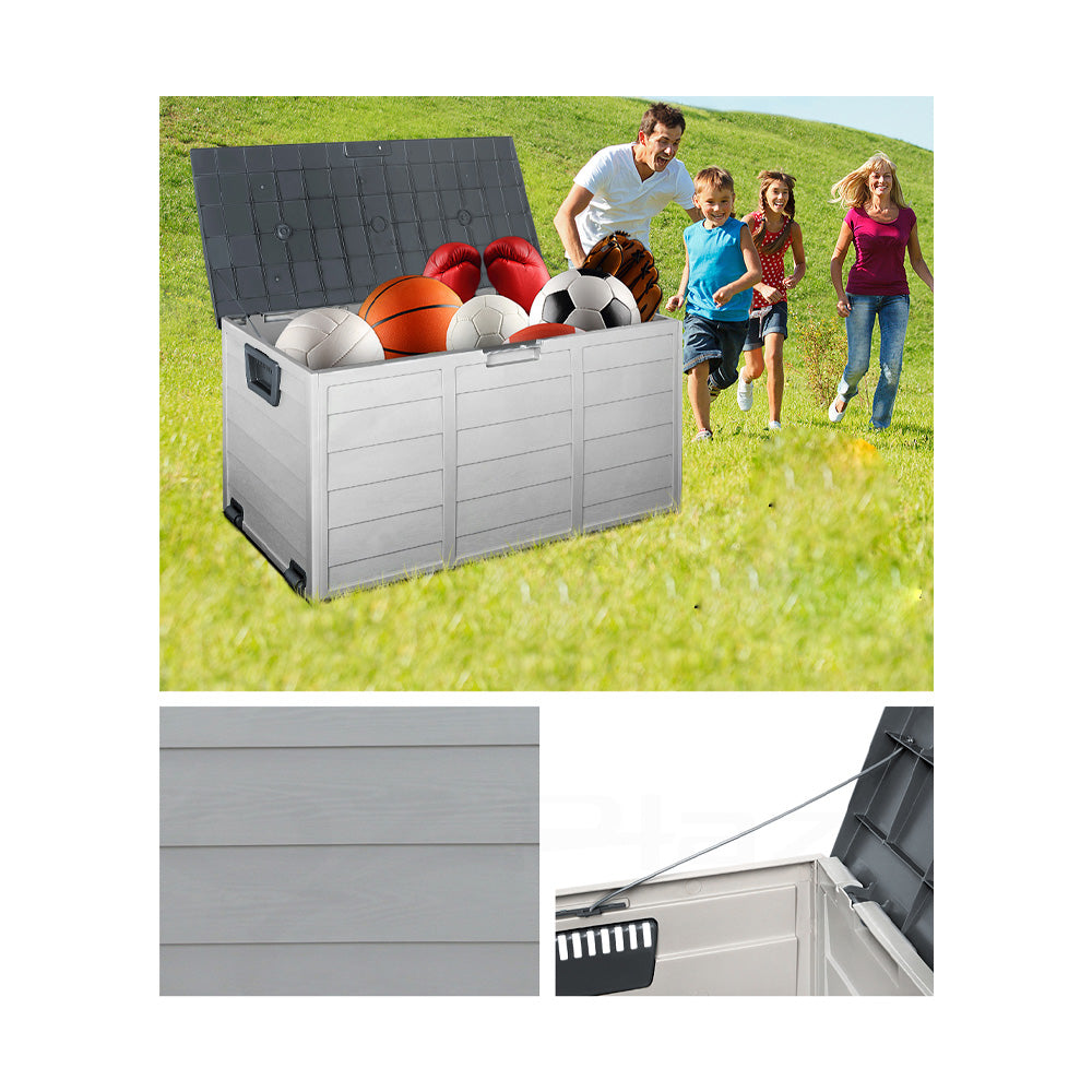 Lockable Outdoor Storage Container Box Grey - 290L