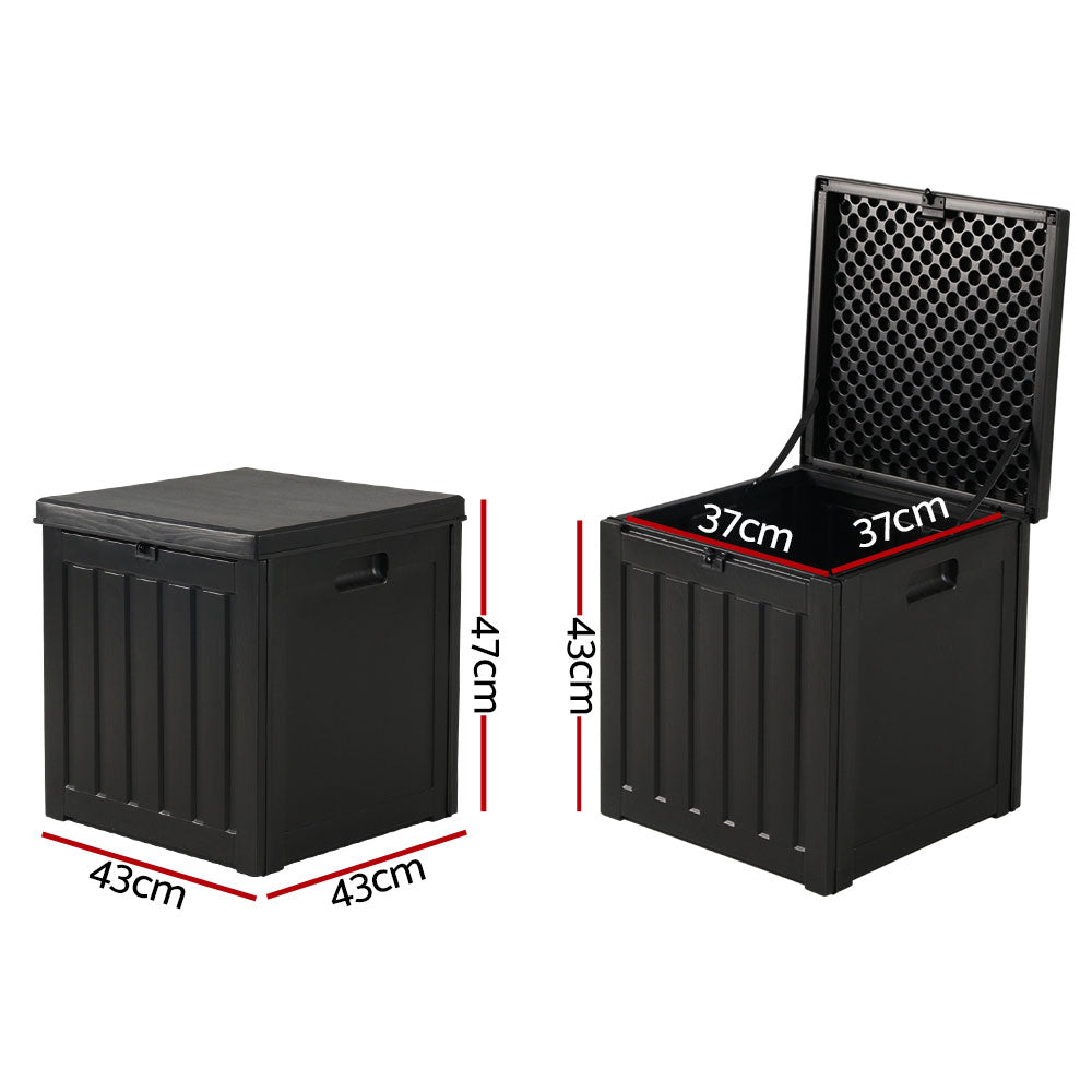 Outdoor Garden Storage Container Box Black - 80L