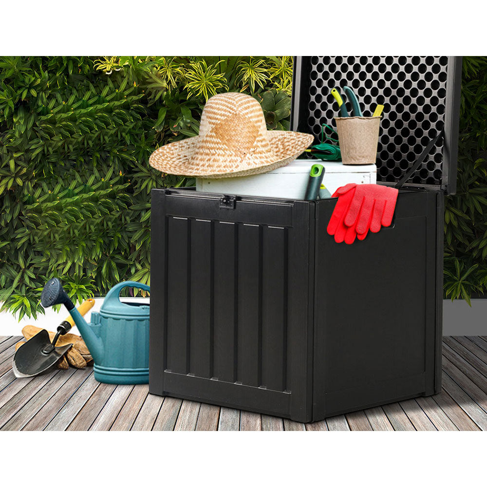 Outdoor Garden Storage Container Box Black - 80L