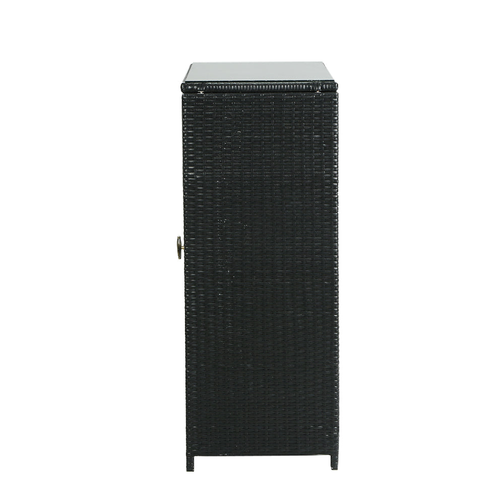 Outdoor Storage Cabinet Garage Shelf Chest Garden Shed Tools - Black