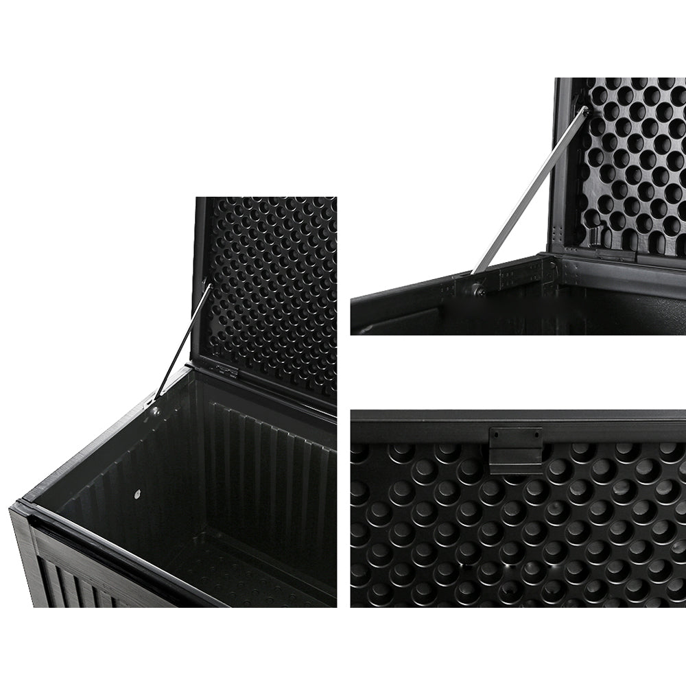 Lockable Outdoor Storage Container Box Black - 270L