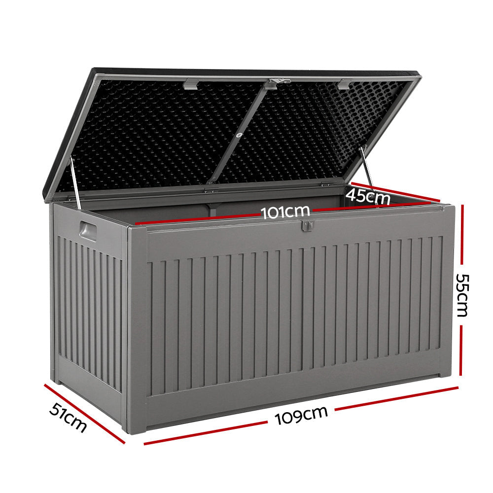 Lockable Outdoor Storage Container Box Dark Grey - 270L