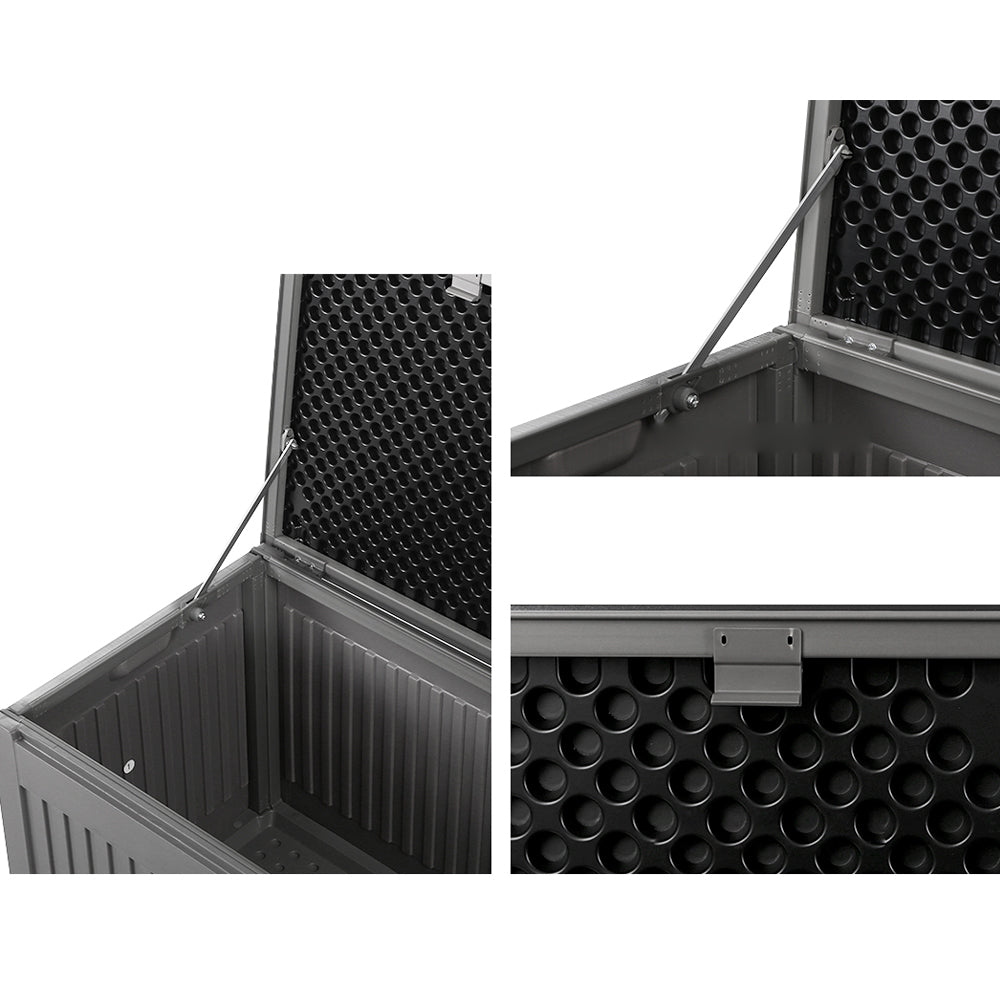 Lockable Outdoor Storage Container Box Dark Grey - 270L
