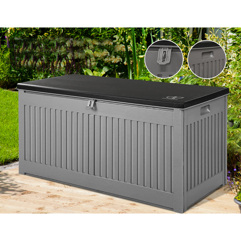 Lockable Outdoor Storage Container Box Dark Grey - 270L