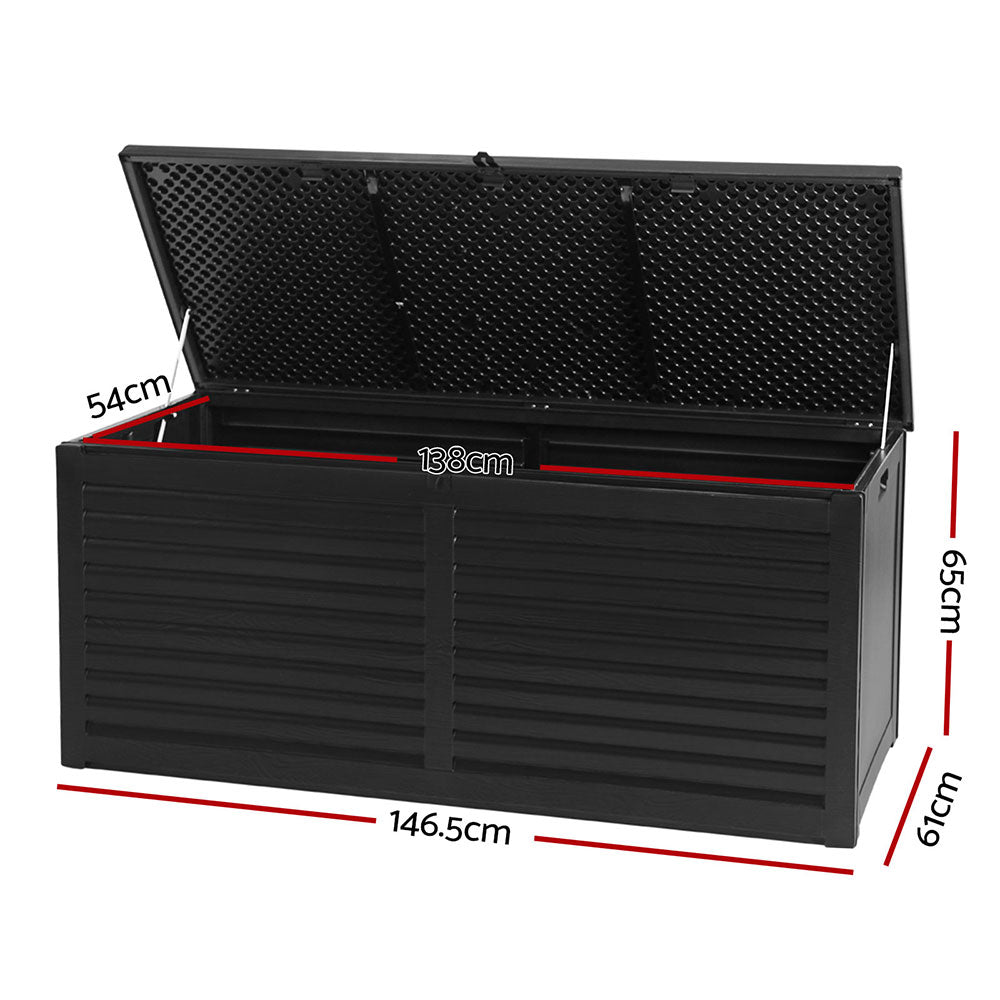 Outdoor Garden Storage Container Box Black - 490L