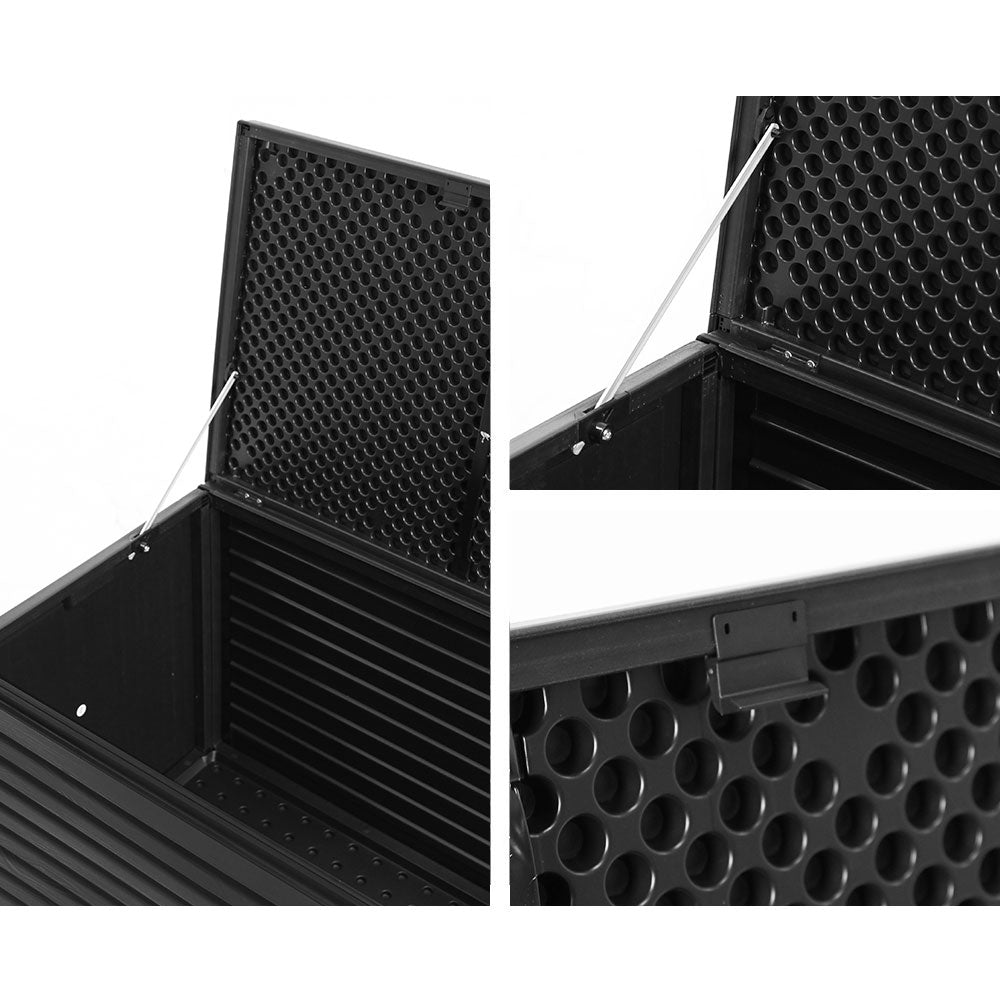 Outdoor Garden Storage Container Box Black - 490L
