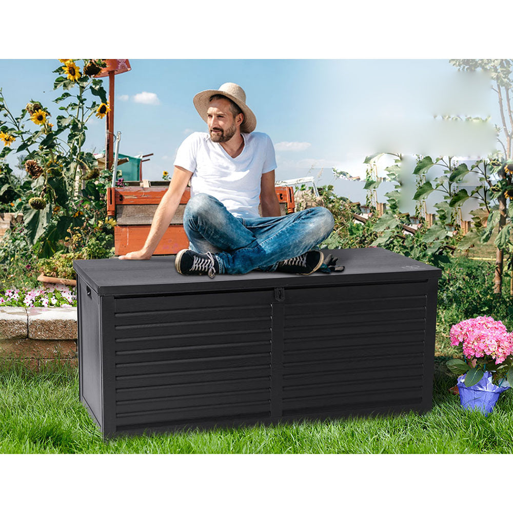 Outdoor Garden Storage Container Box Black - 490L