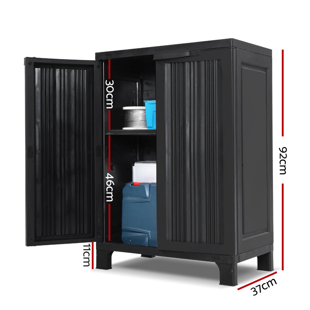 Lockable Outdoor Storage Container Box Black