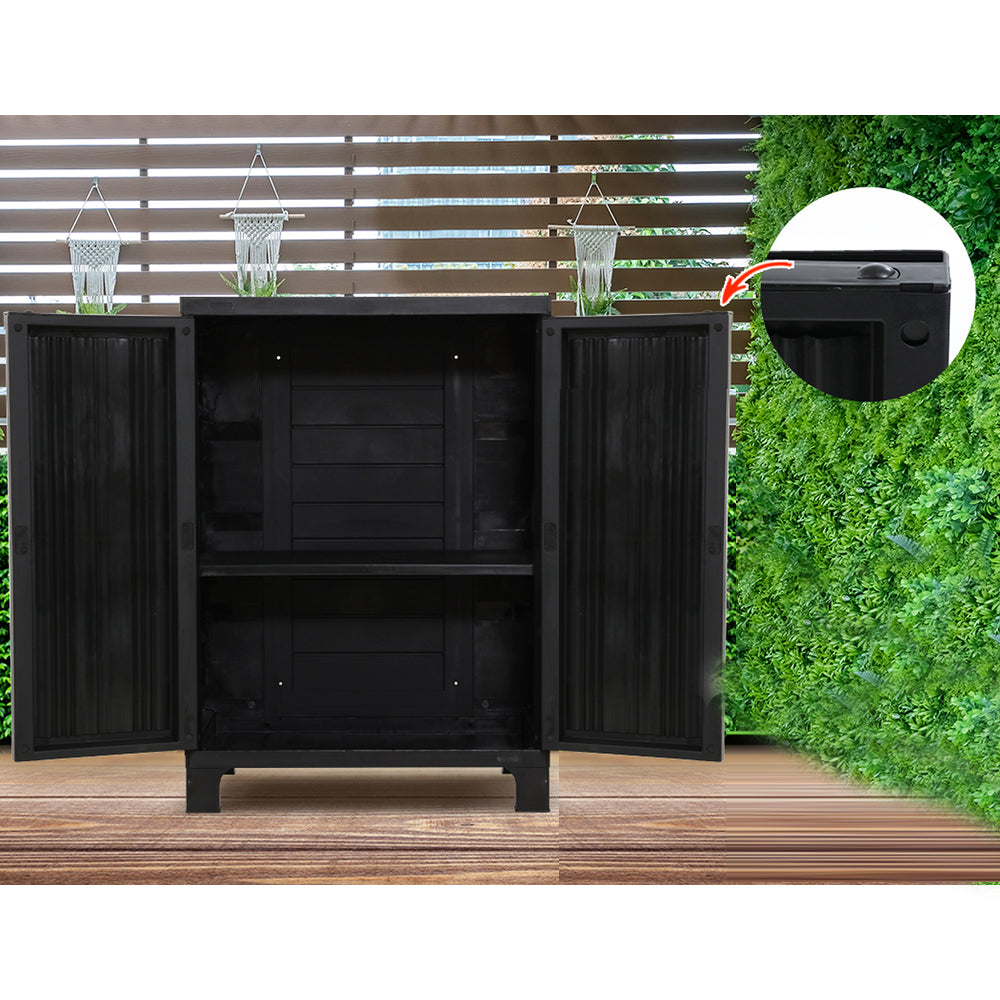 Lockable Outdoor Storage Container Box Black
