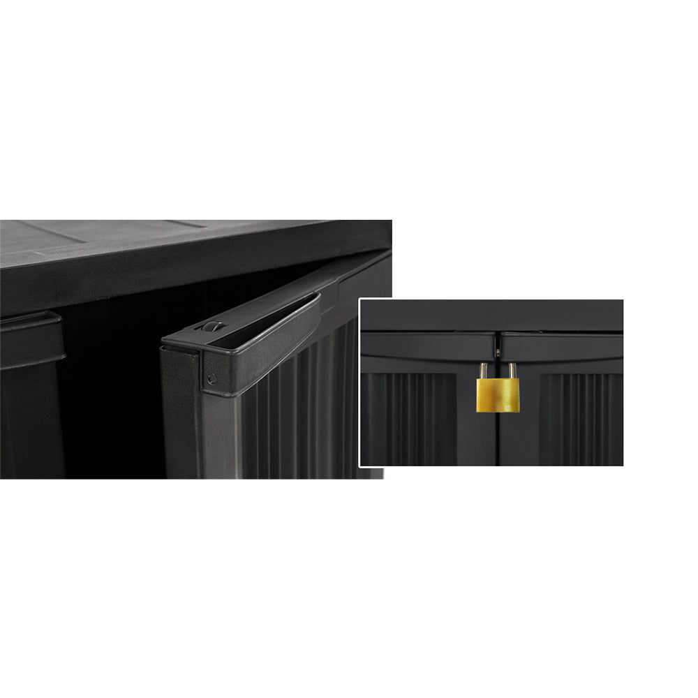 Lockable Outdoor Storage Container Box Black