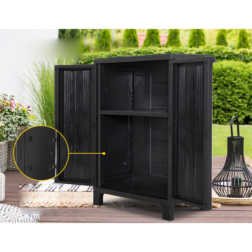 Lockable Outdoor Storage Container Box Black