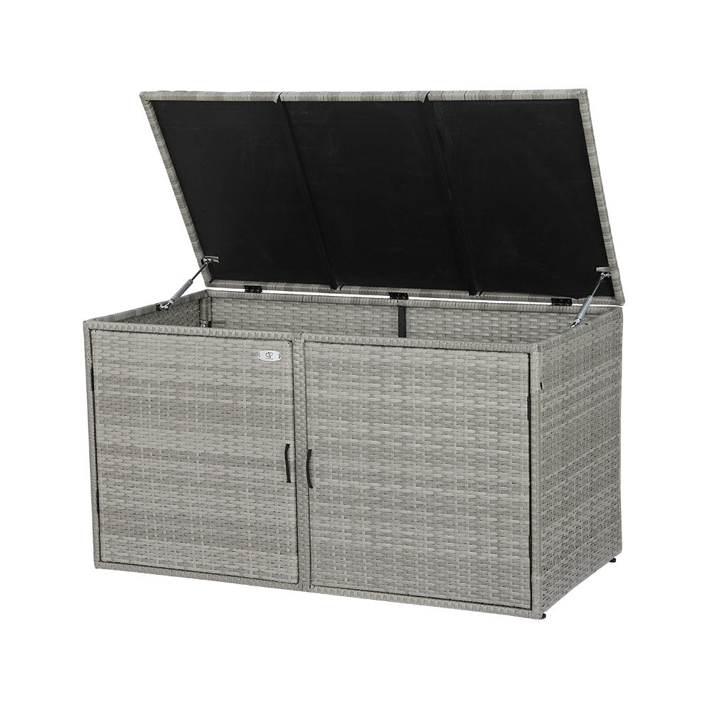 Storage Bench Box Garden Sheds Cushion Patio Tool Outdoor Chair - Grey