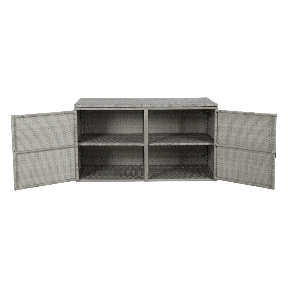 Storage Bench Box Garden Sheds Cushion Patio Tool Outdoor Chair - Grey