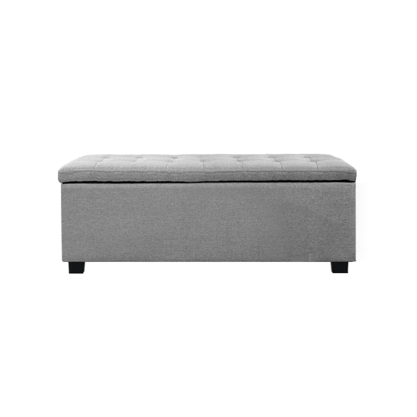 Fabric Storage Ottoman - Light Grey