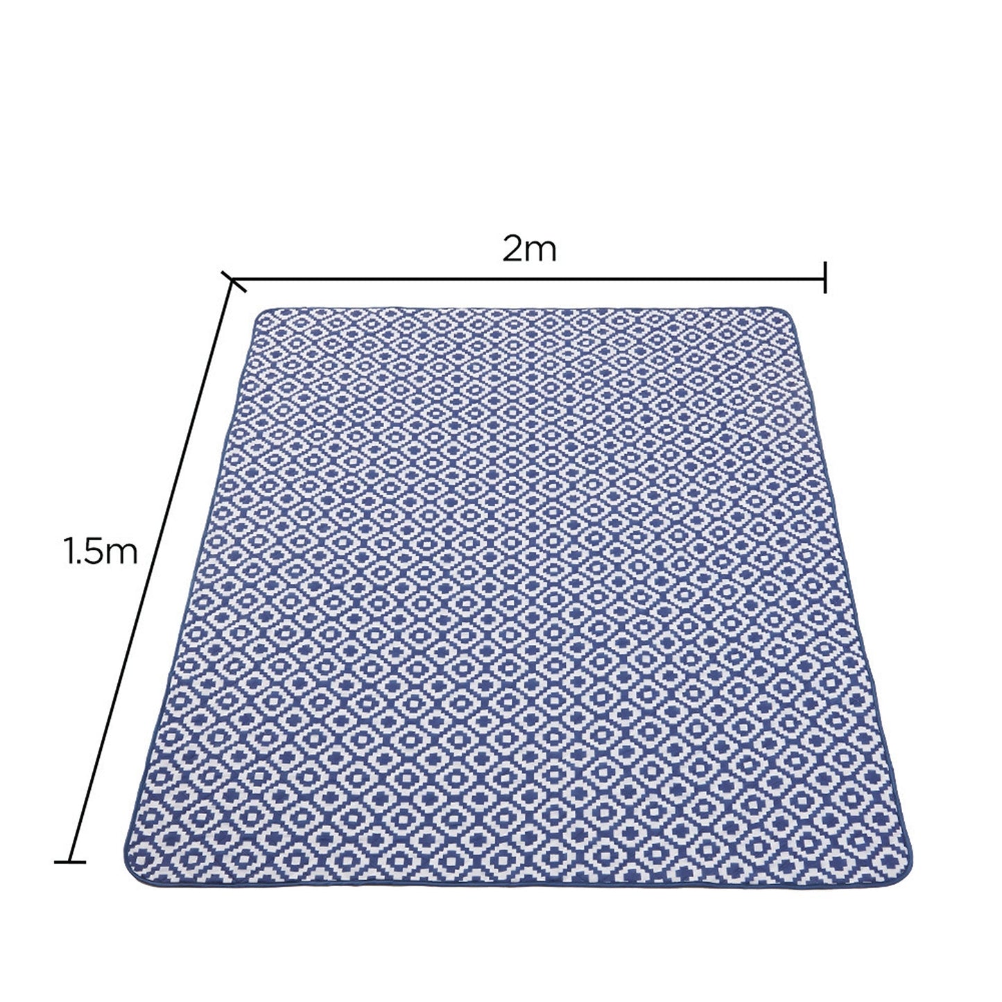 Blue Pixel Large Waterproof Picnic Mat Outdoor Camping Beach Fleece Rug