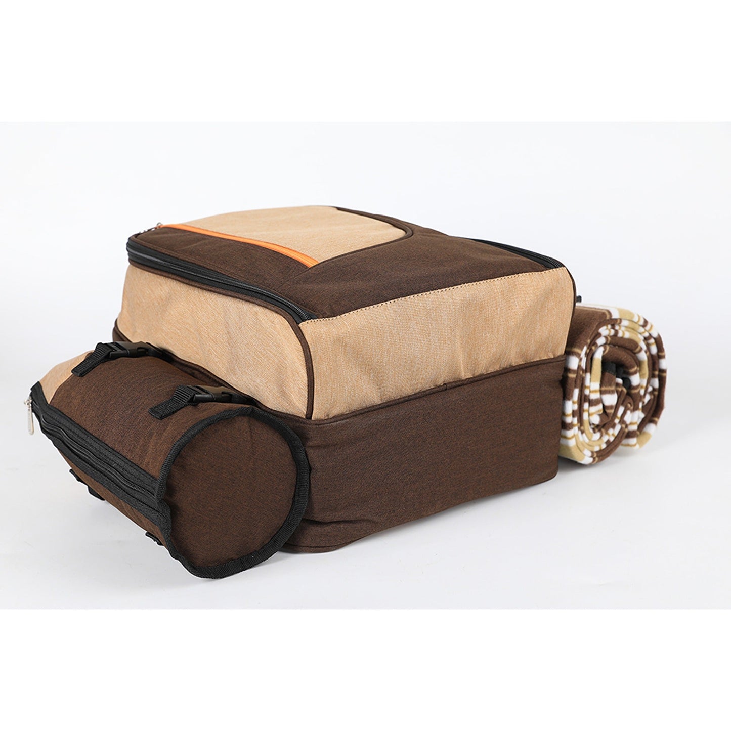 4 Person Picnic Backpack with Insulated Leakproof Cooler Bag