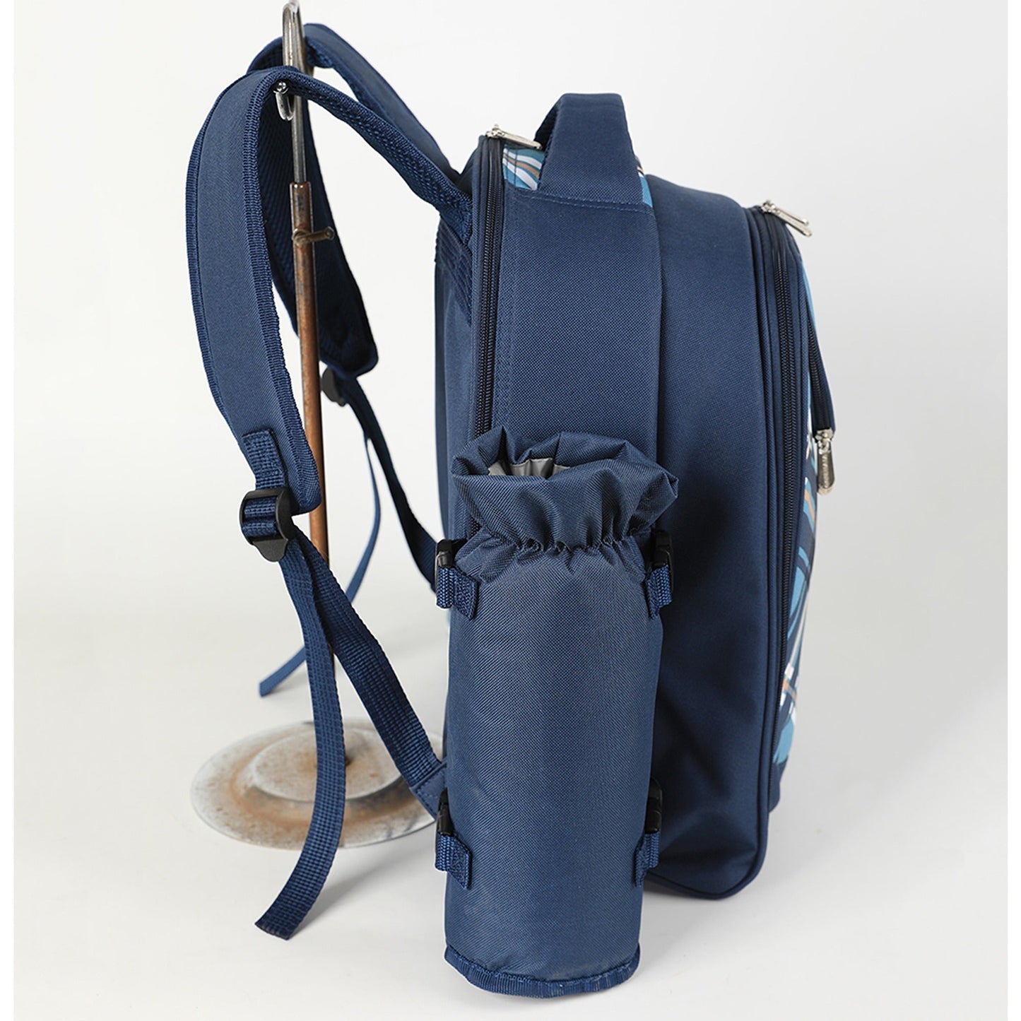 4 Person Picnic Backpack with Insulated Leakproof Cooler Bag
