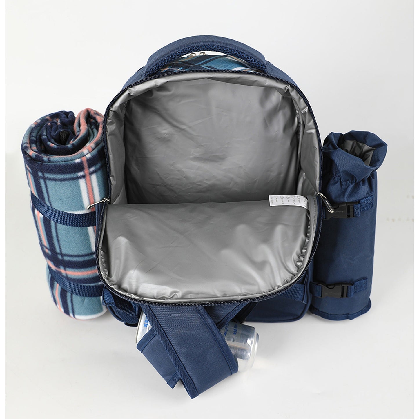 4 Person Picnic Backpack with Insulated Leakproof Cooler Bag