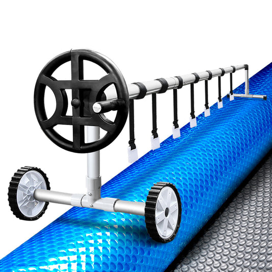 Solar Swimming Pool Cover Roller Wheel Blanket Adjustable 10X4M