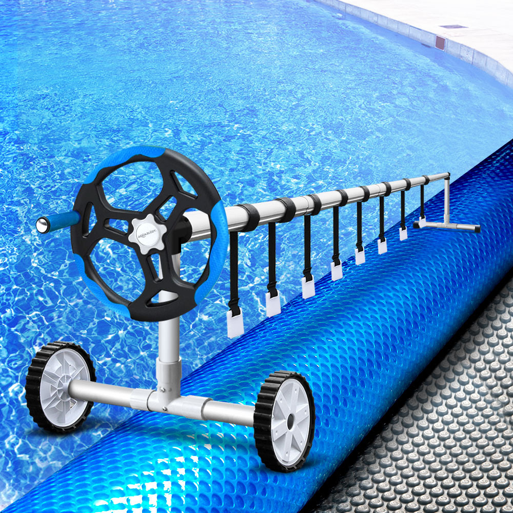 Solar Pool Cover Roller Swimming Pools Wheel Blanket 500 Micron 8X4.2M