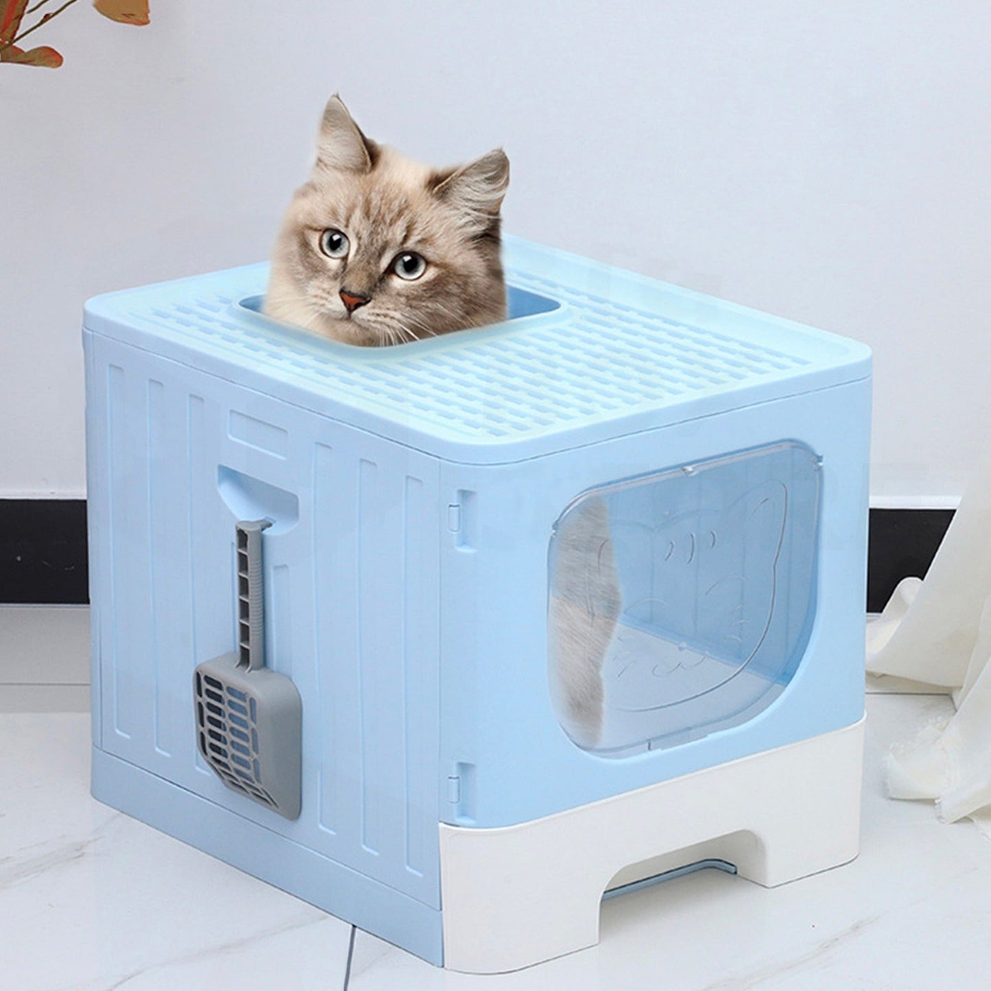 Enclosed Cat Litter Box with Scoop Large Hooded Kitty Toilet